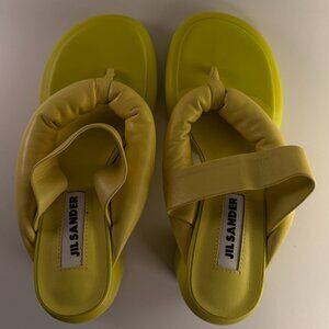 Jil Sander Leather Platform Thong Sandal